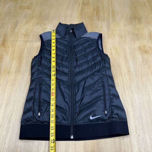 Nike Golf Down Vest Women's Sz Small Black Windproof Full Zip Running Shield - Picture 6 of 10